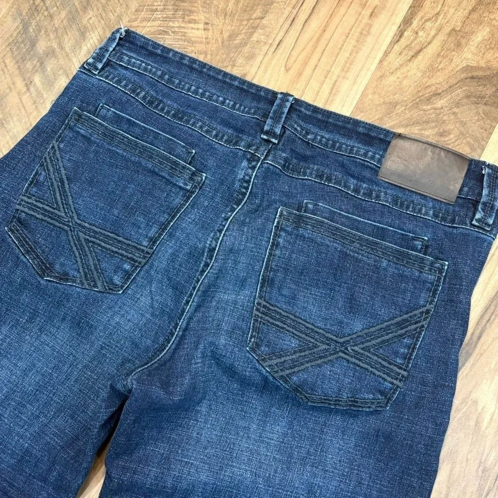 Vintage Y2K Baggy Bootcut JeansTK Axel Baggy Wide Leg Denim Dark Wash